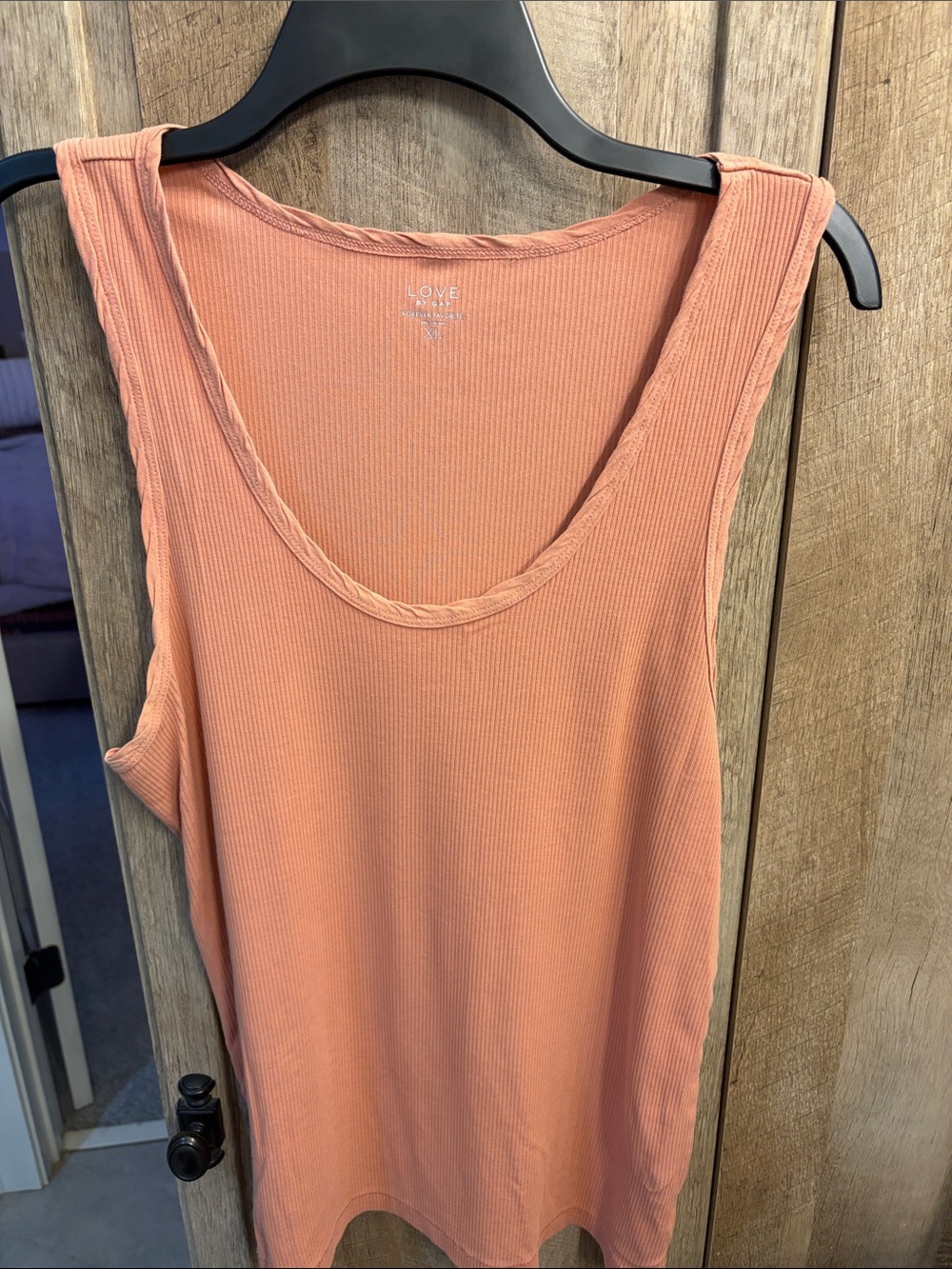 🔴 Love by Gap XL Peach Pink Ribbed Scoop Neck Tank Forever Favorite